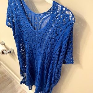 S Gorgeous Blue Swim Cover Up